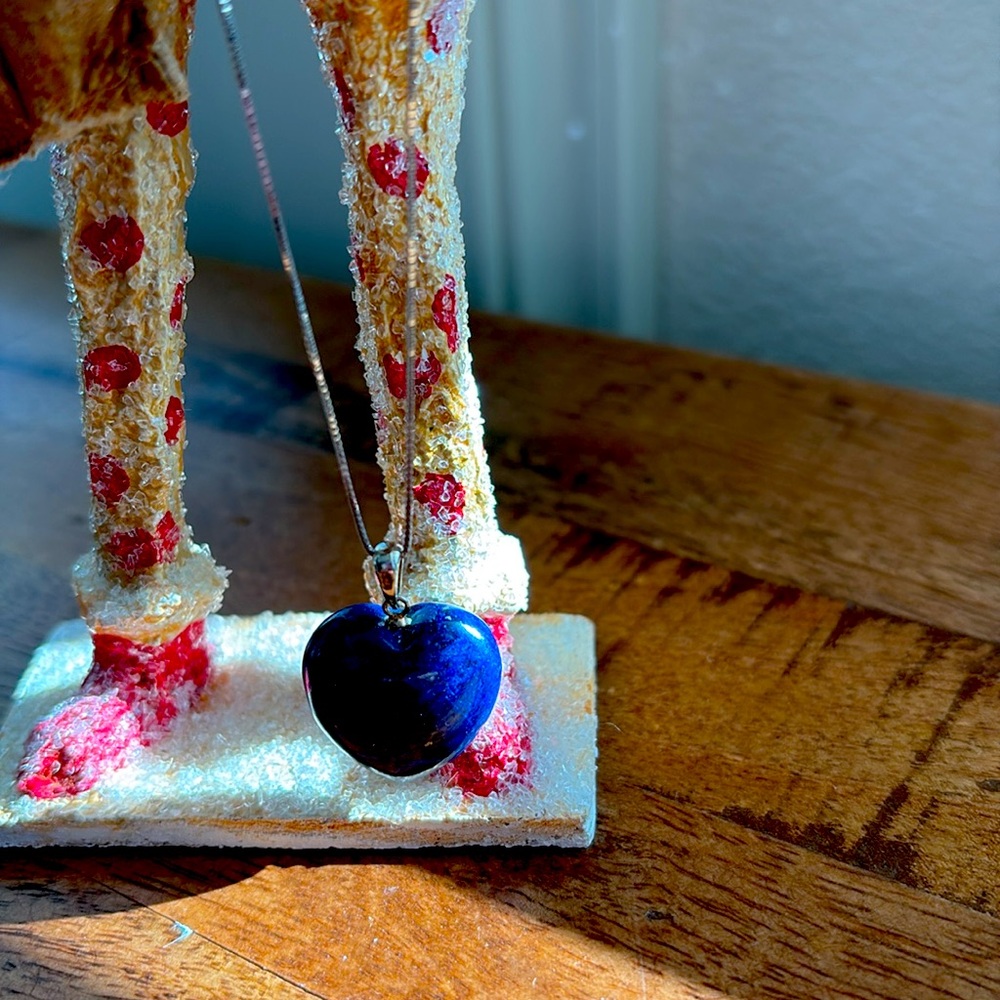 Gorgeous Lapis heart necklace